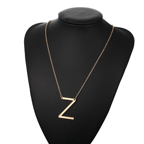 Letter V - Letter Pendant Fashion Necklace - Picture 5 of 11